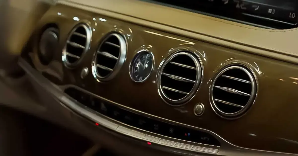 Car dashboard air-conditioning vents after AC repair